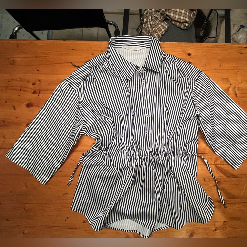 Striped Black and White Women's Top